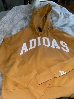 adidas Men's Crewneck Hoodie in Mustard